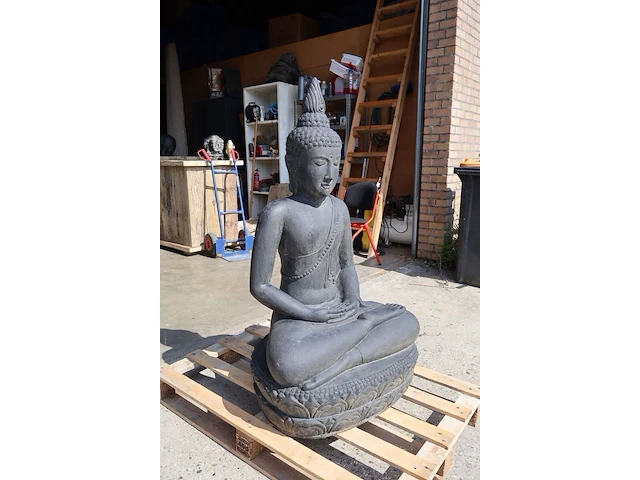 Beeld, buddha, donkergrijs / antraciet - afbeelding 3 van  8