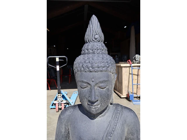 Beeld, buddha, donkergrijs / antraciet - afbeelding 4 van  8