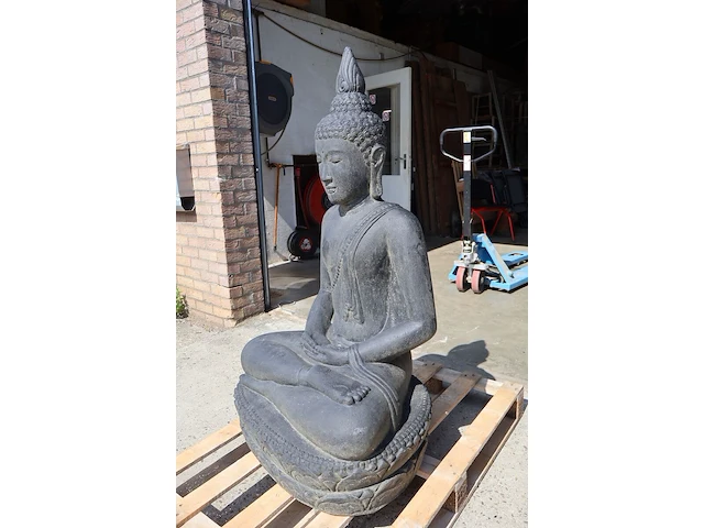 Beeld, buddha, donkergrijs / antraciet - afbeelding 5 van  8