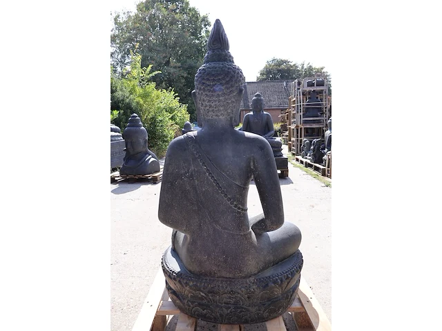 Beeld, buddha, donkergrijs / antraciet - afbeelding 6 van  8
