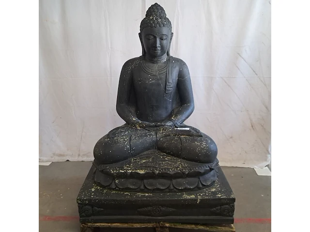 Beeld, buddha, donkergrijs / antraciet - afbeelding 1 van  7