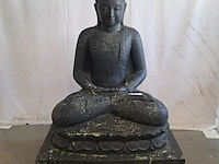 Beeld, buddha, donkergrijs / antraciet