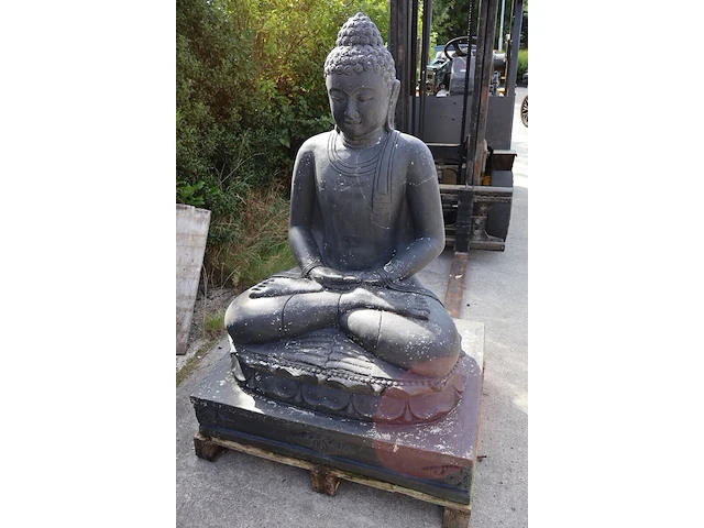 Beeld, buddha, donkergrijs / antraciet - afbeelding 2 van  7