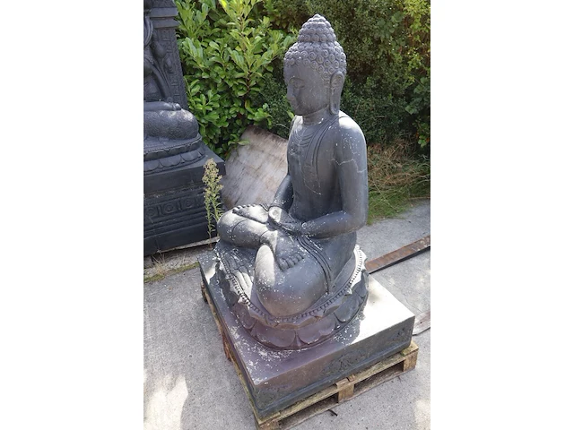 Beeld, buddha, donkergrijs / antraciet - afbeelding 3 van  7