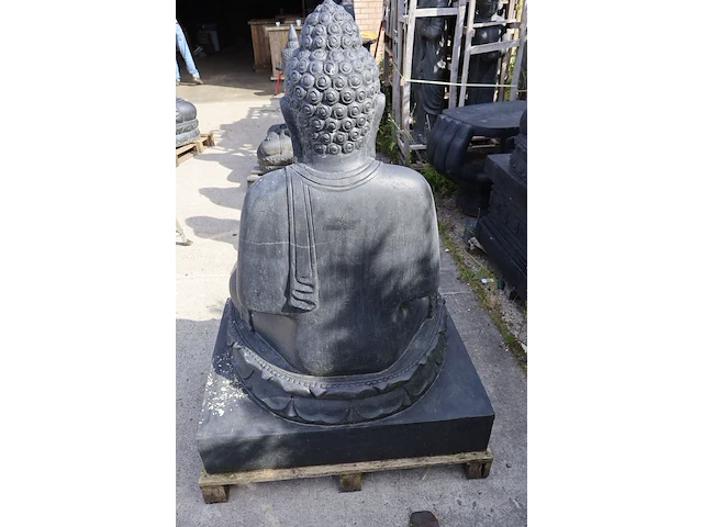 Beeld, buddha, donkergrijs / antraciet - afbeelding 4 van  7