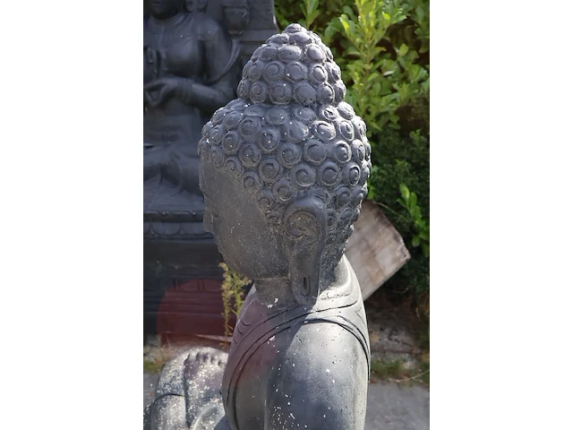 Beeld, buddha, donkergrijs / antraciet - afbeelding 5 van  7