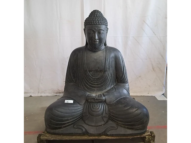 Beeld, buddha, donkergrijs / antraciet - afbeelding 1 van  9
