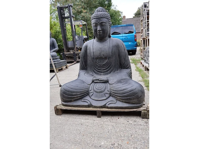 Beeld, buddha, donkergrijs / antraciet - afbeelding 2 van  9