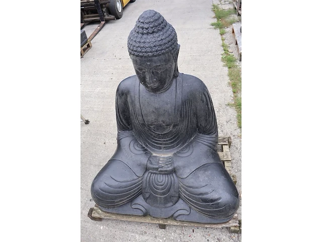 Beeld, buddha, donkergrijs / antraciet - afbeelding 3 van  9