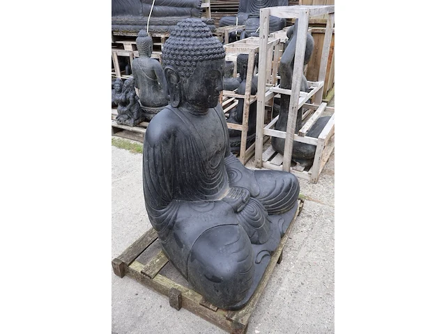 Beeld, buddha, donkergrijs / antraciet - afbeelding 4 van  9