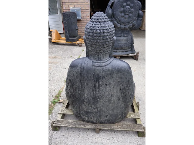 Beeld, buddha, donkergrijs / antraciet - afbeelding 5 van  9
