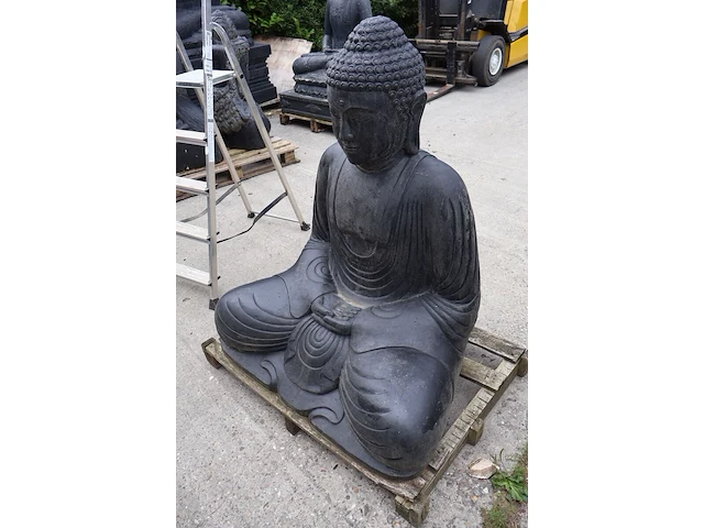 Beeld, buddha, donkergrijs / antraciet - afbeelding 6 van  9