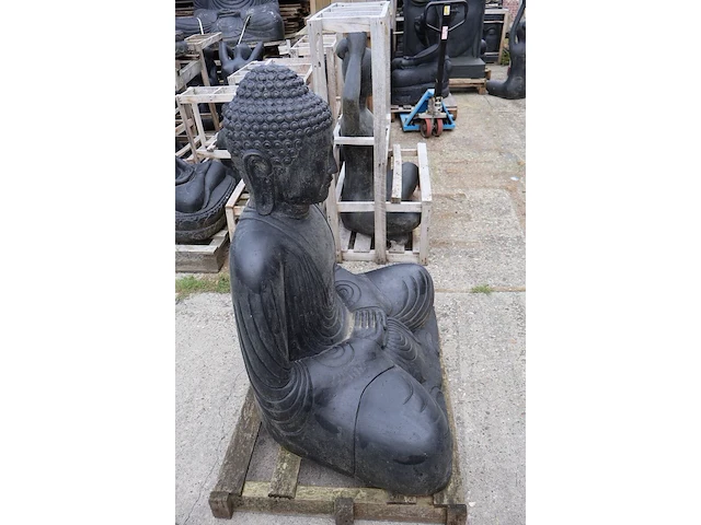 Beeld, buddha, donkergrijs / antraciet - afbeelding 7 van  9