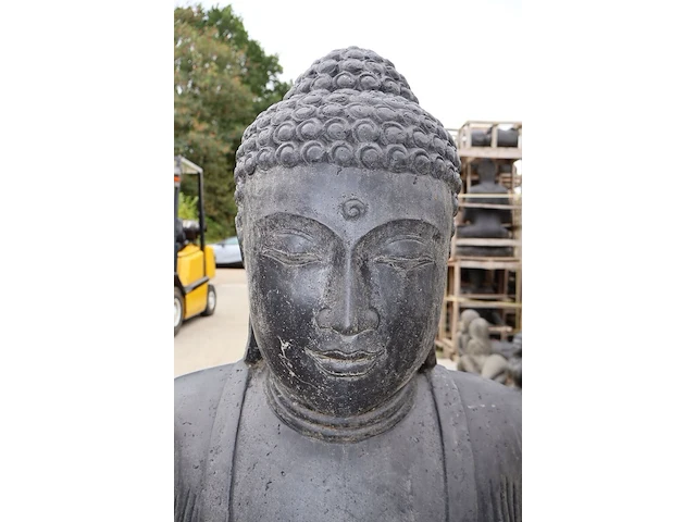 Beeld, buddha, donkergrijs / antraciet - afbeelding 8 van  9