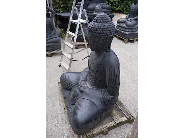 Beeld, buddha, donkergrijs / antraciet - afbeelding 9 van  9