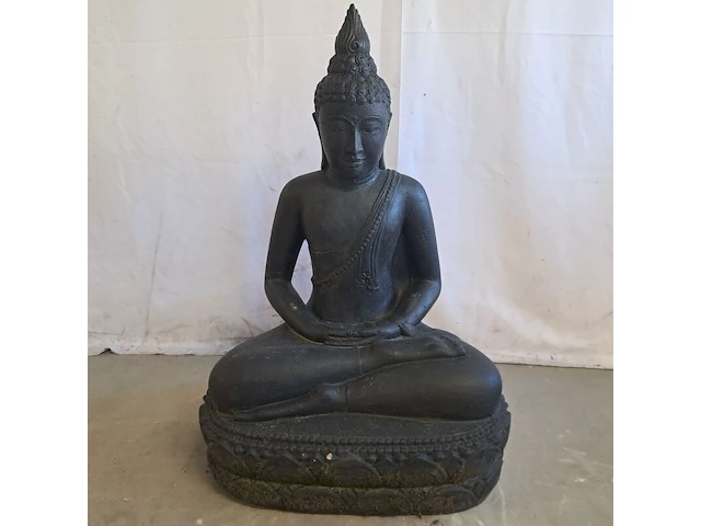 Beeld, budha, donkergrijs / antraciet - afbeelding 1 van  7