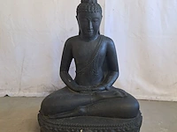 Beeld, budha, donkergrijs / antraciet