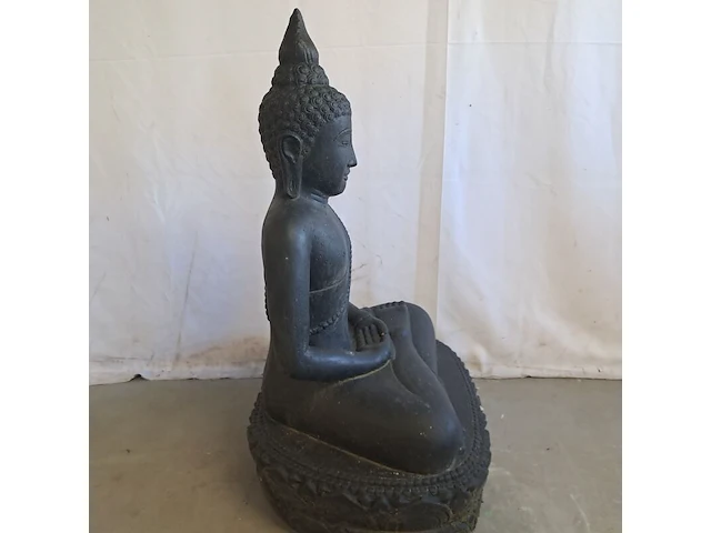 Beeld, budha, donkergrijs / antraciet - afbeelding 2 van  7