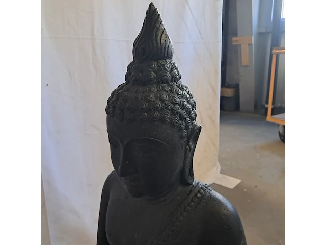 Beeld, budha, donkergrijs / antraciet - afbeelding 5 van  7