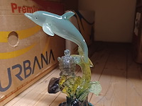 Beeld dolfijn met schildpad ny81950 23 cm hoog aantal 1 stuks. - afbeelding 2 van  5