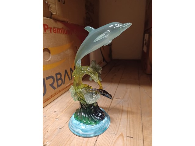 Beeld dolfijn met schildpad ny81950 23 cm hoog aantal 1 stuks. - afbeelding 3 van  5