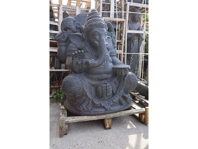 Beeld, ganesha, donkergrijs / antraciet - afbeelding 3 van  10