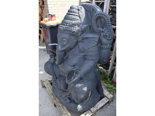 Beeld, ganesha, donkergrijs / antraciet - afbeelding 5 van  10