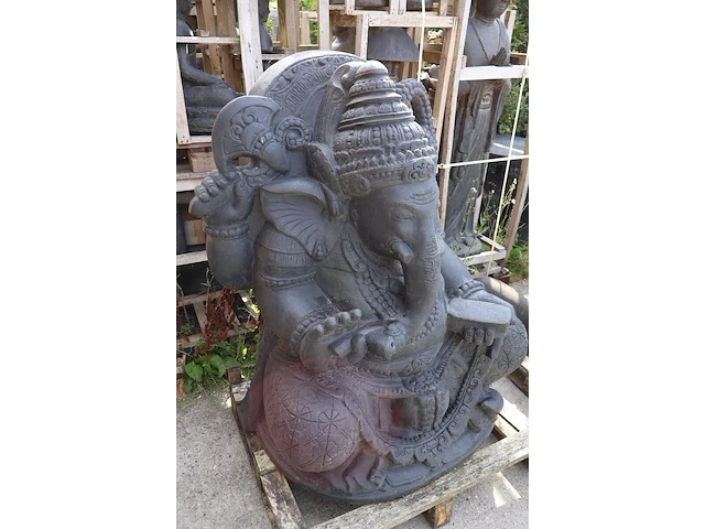 Beeld, ganesha, donkergrijs / antraciet - afbeelding 6 van  10