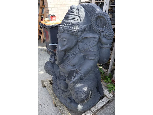 Beeld, ganesha, donkergrijs / antraciet - afbeelding 9 van  10
