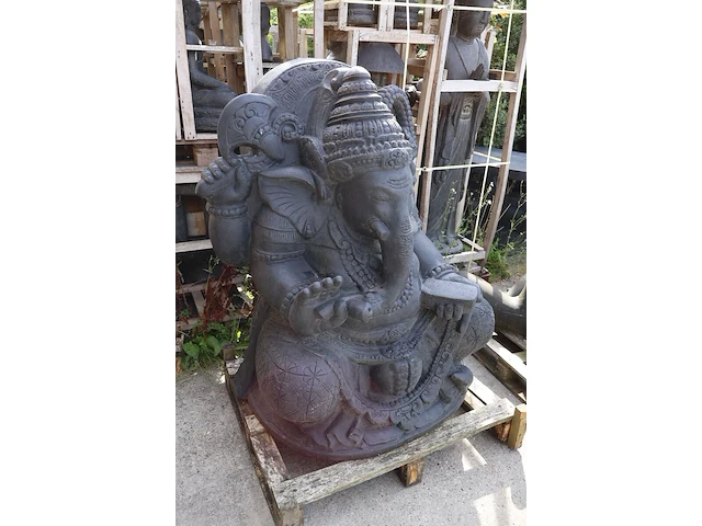 Beeld, ganesha, donkergrijs / antraciet - afbeelding 10 van  10