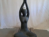 Beeld, yoga, donkergrijs / antraciet