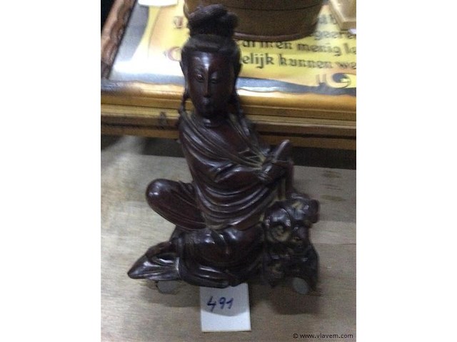 Beeldje oosters hout - afbeelding 1 van  3