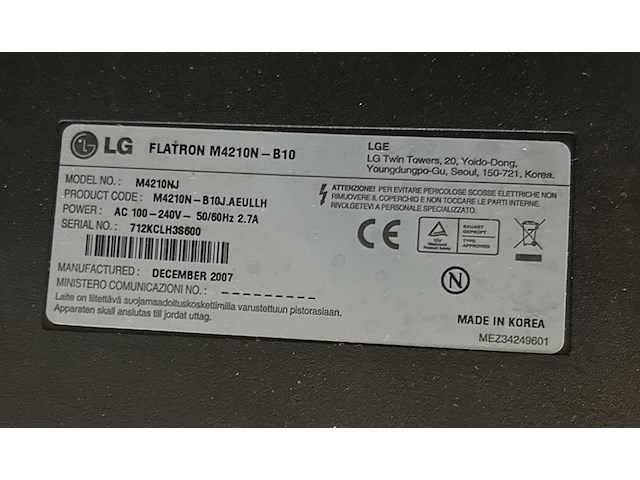 Beeldscherm met ingebouwde computer lg, flatron m4210n-b10 - afbeelding 6 van  6