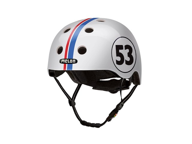 Beetle fietshelm (52-58 cm) wit strips - afbeelding 1 van  6