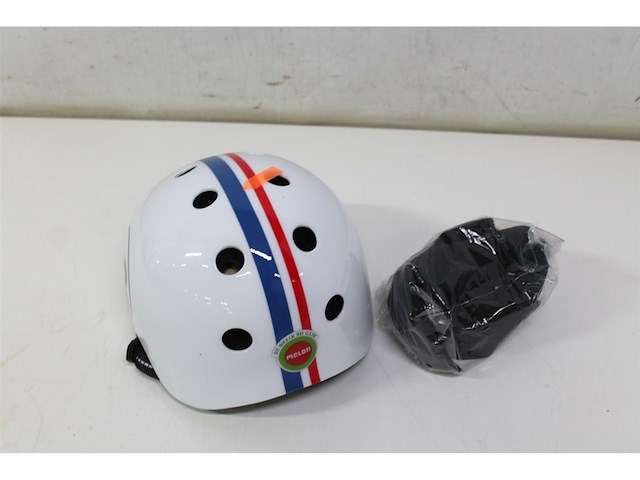 Beetle fietshelm (52-58 cm) wit strips - afbeelding 5 van  6