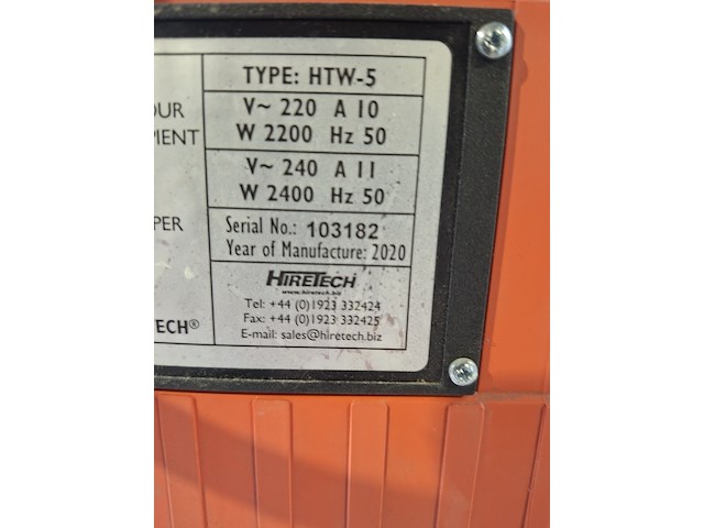 Behangafstoomapparaat - 230v hiretech, htw-5, bouwjaar 2020 - afbeelding 4 van  4