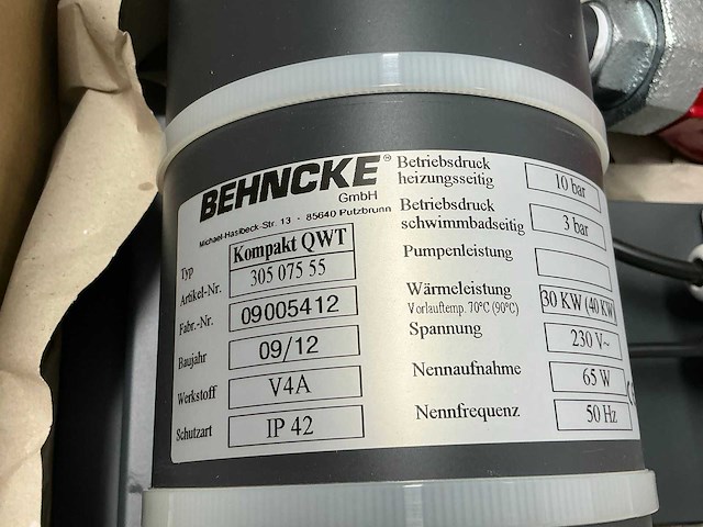 Behncke qwt 100-40 warmtewisselaar ( compleet ) - afbeelding 3 van  3