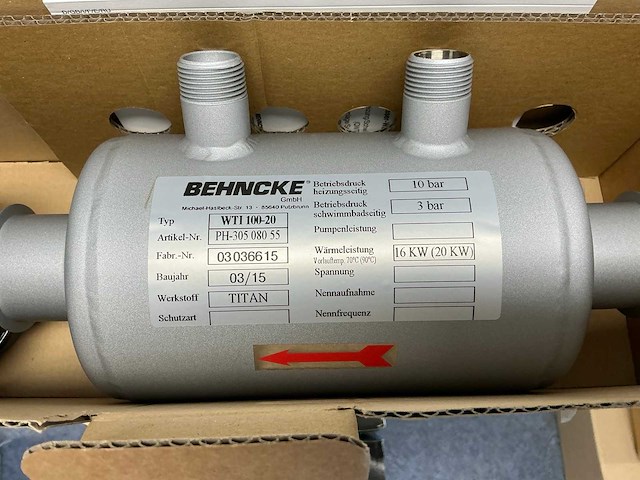 Behncke wti100-20 warmtewisselaar - afbeelding 2 van  3
