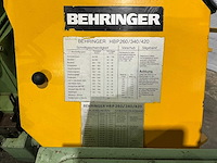 Behringer - hbp-340x500mm - metal vertical band sawing machine - 1984 - afbeelding 9 van  17