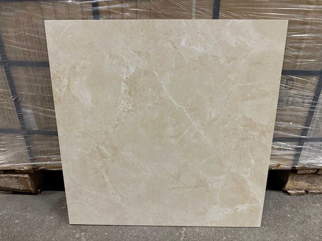 Beige marmerlook tegels 60×60 cm – 11 pakken / ca. 15,84 m² - afbeelding 1 van  4