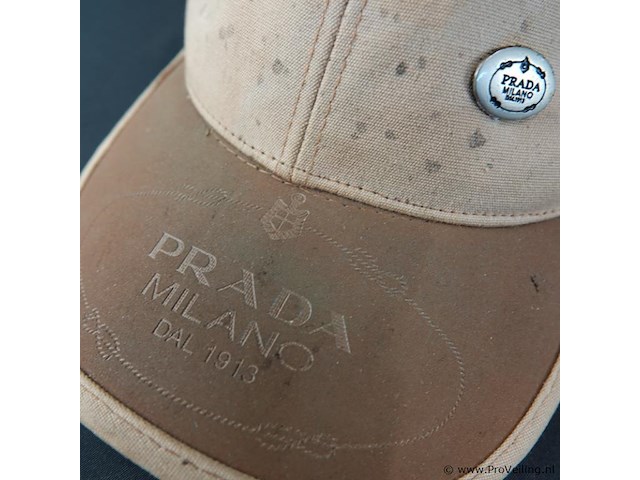 Beige prada baseballpet. gemerkt - afbeelding 4 van  5