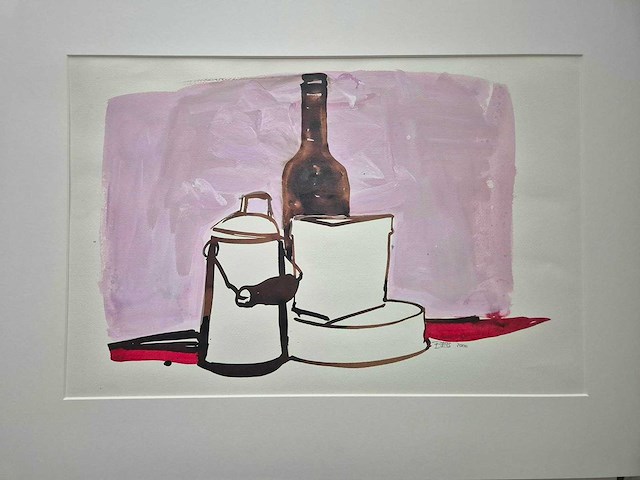 Beis - aquarel - 60 x 80 cm. - afbeelding 1 van  2