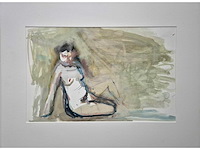 Beis - aquarel - 60 x 80 cm. - afbeelding 1 van  2