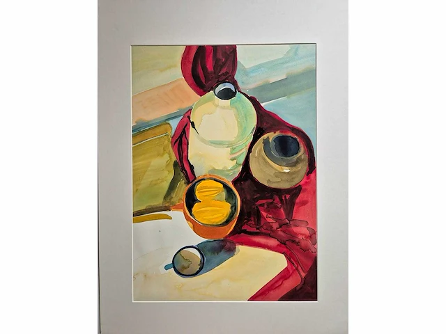 Beis - aquarel op papier - 55 x 75 - afbeelding 1 van  2