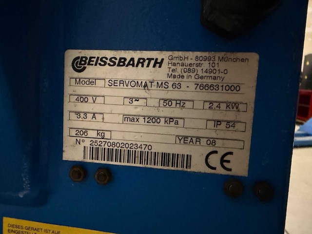 Beissbarth - 2008 - servomat ms 63 & microtec 835a - banden de- en monteer apparaat & balanceer apparaat - afbeelding 6 van  7