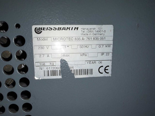 Beissbarth - 2008 - servomat ms 63 & microtec 835a - banden de- en monteer apparaat & balanceer apparaat - afbeelding 7 van  7