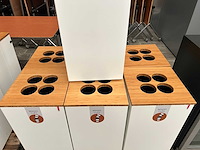 Bekerdispenser wit met houten bovenblad (7x) - afbeelding 3 van  5
