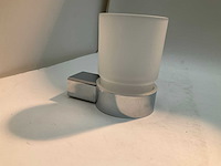 Bekerhouder wandbevestiging chroom melkglas - afbeelding 4 van  5