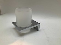 Bekerhouder wandbevestiging chroom met melkglas - afbeelding 2 van  5