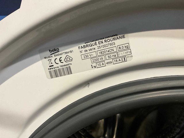 Beko bm3wft3841b1 & bm3t3823bnl wasmachine & droger (2x) - afbeelding 8 van  9